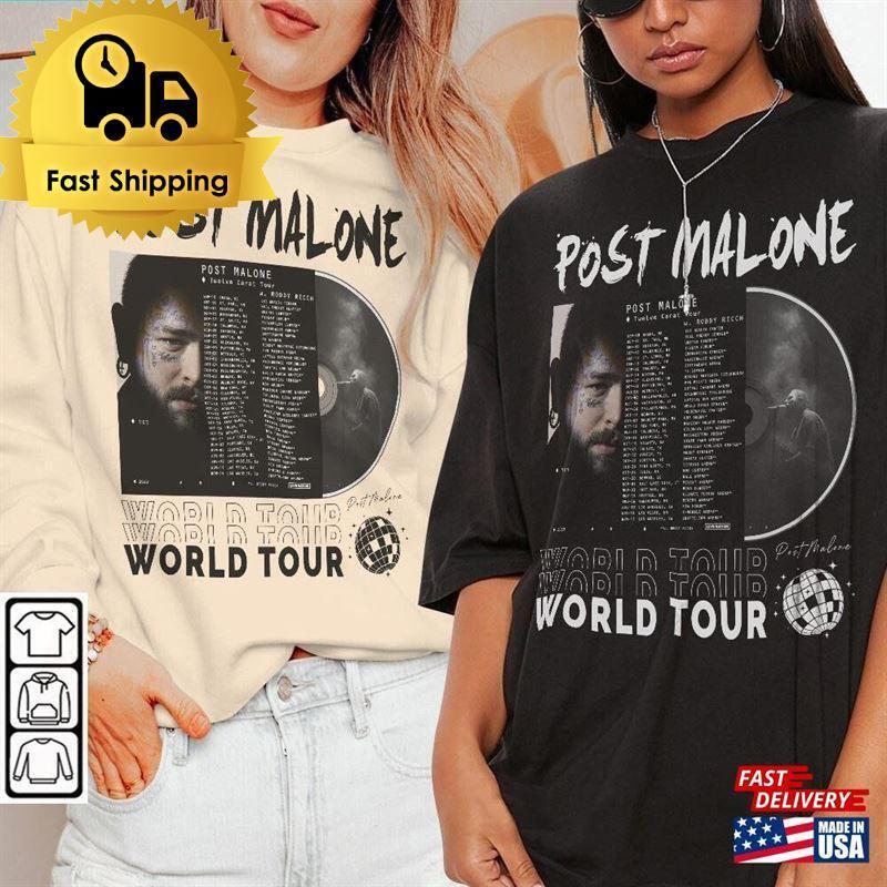 Post Malone Music Shirt 90s Y2k Malonetwelve Carot Tour Tickets Tee
